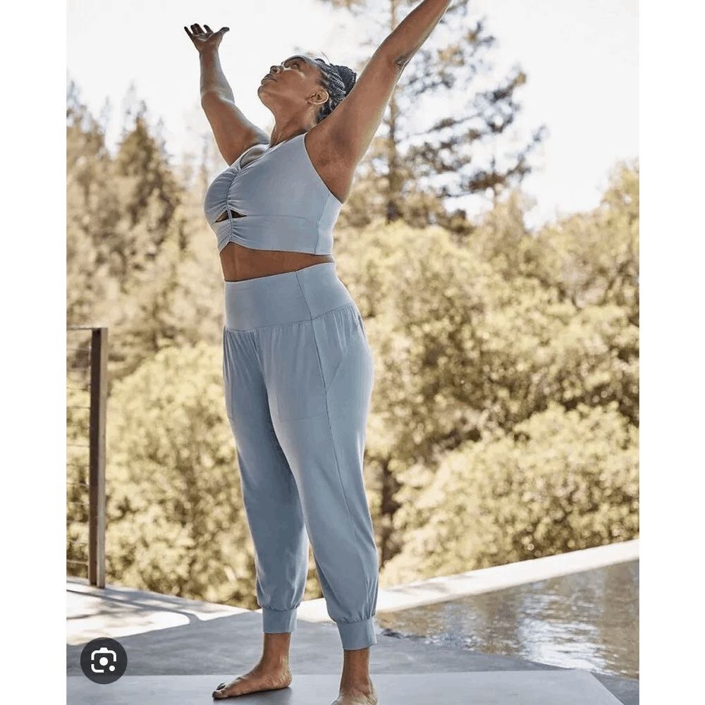 Athleta Salutation Jogger Women's Size L Blue High Rise Soft Pull On Yoga
